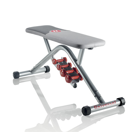What exercises can i do with a set of dumbbells and a small adjustable bench at home?